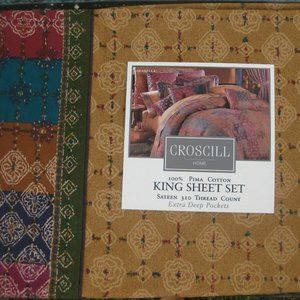 NIB Croscill Arabella King Sheet Set Jewell morocann